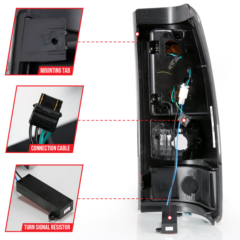 ANZO 1999-2002 Chevy Silverado 1500 LED Taillights Plank Style Black w/Clear Lens 311330 311330 User 4