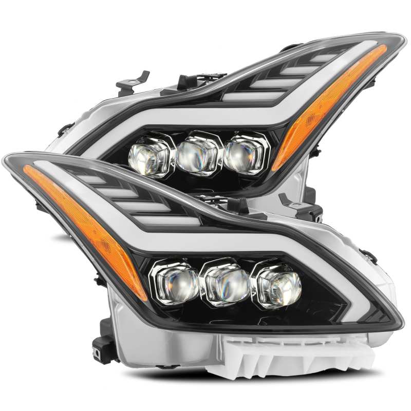 AlphaRex 08-13 Infiniti G37 NOVA LED Projector Headlights Plank Style Design Gloss Black 881982 881982 Photo - Primary