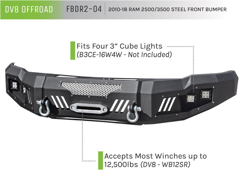 DV8 Offroad 10-18 RAM 2500 Front Bumper FBDR2-04 FBDR2-04 Product Brochure - a specific brochure describing a Product