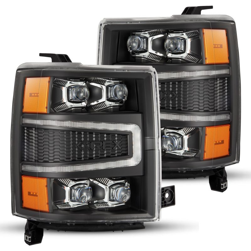 AlphaRex 04-15 Chevy 1500HD NOVA-Series LED Proj Headlights Black w/Activ Light/Seq Signal & SB DRL 880239 880239 Photo - Primary