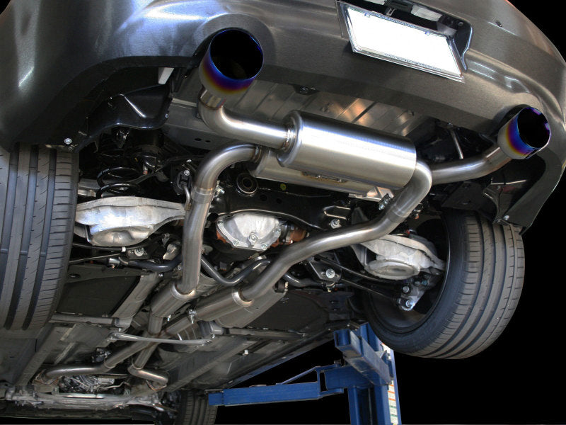 aFe Takeda 2-1/2in 304SS Cat-Back Exhaust Infiniti G37 08-13/Q60 14-15 V6-3.7 w/ Blue Flame Tips 49-36103-L 49-36103-L Photo - Mounted