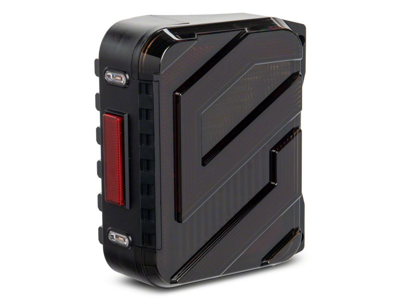 Raxiom 07-18 Jeep Wrangler JK Axial Series Trident LED Tail Lights- Blk Housing (Smoked Lens) J173718 J173718 Photo - Close Up