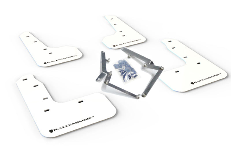 Rally Armor 17-19 Civic Sport Touring & Hatch Only UR White Mud Flap w/ Black Logo MF51-UR-WH/BLK MF51-UR-WH/BLK Photo - Primary