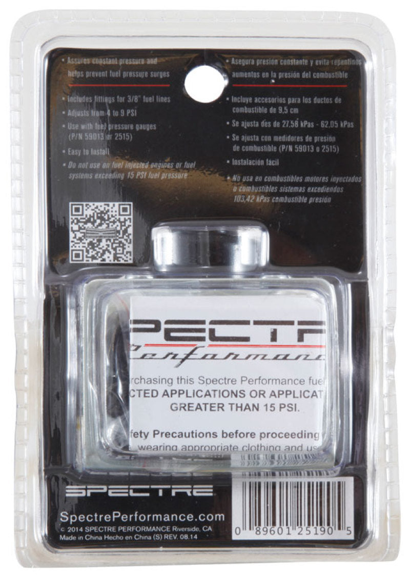 Spectre Fuel Pressure Regulator 5-9psi 2519 2519 Photo - in package