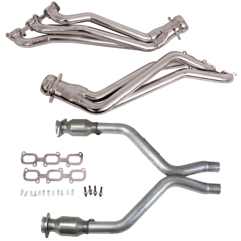 BBK 11-14 Ford Mustang V6 1-3/4 Long Tube Headers w/High Flow Catted X-Pipe (Silver Ceramic) 16422 16422 Photo - Primary