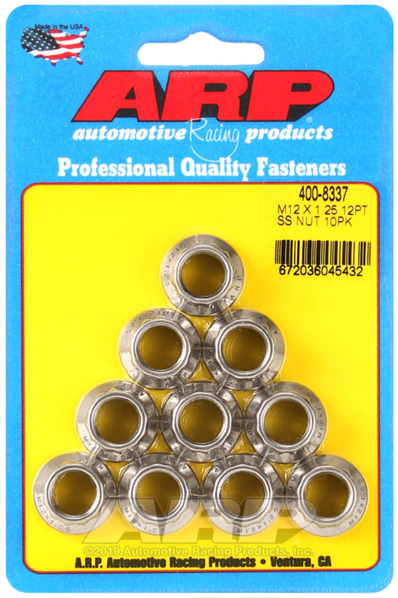 ARP M12 X 1.25 Washer Nut Kit 10-Pack 400-8337 Photo - Primary