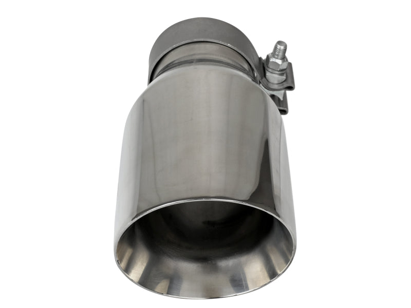 aFe MACH Force-Xp Univ 304 SS Double-Wall Clamp-On Exhaust Tip - Polished - 3in Inlet - 4.5in Outlet 49T30454-P093 49T30454-P093 Photo - Unmounted