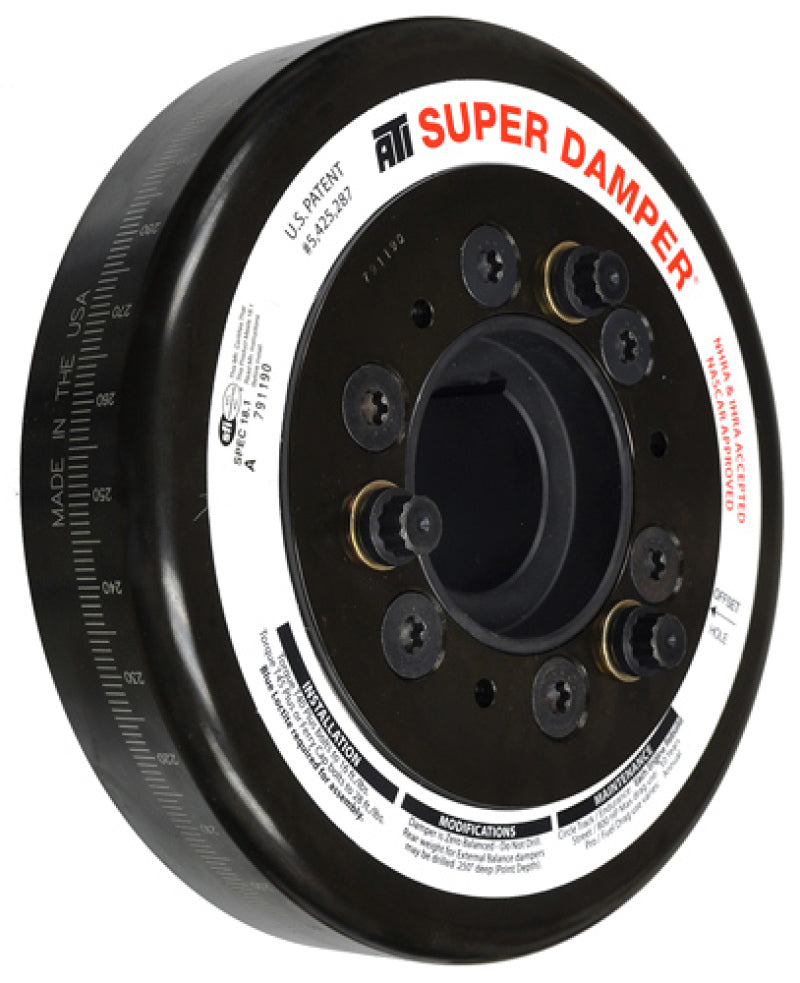 ATI Damper - 7.074in - Steel - Chevy BB - Chevy Front 6 Bolt - w/Blower - 2nd 1/4 Key - 3 Ring - 1Pc ATI917064 ATI917064 Photo - Primary