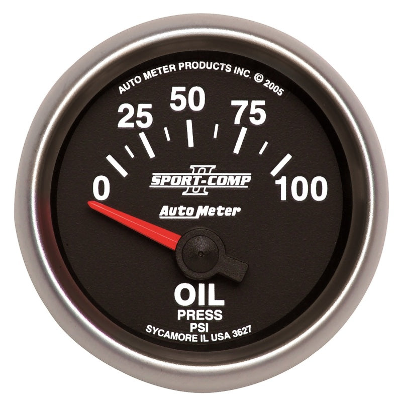 Autometer 2-1/16" Oil Pressure, 0-100 Psi, Air-Core, Sport-Comp II 3627 Photo - Primary