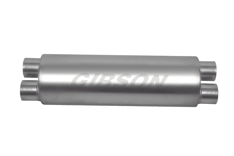 Gibson SFT Superflow Dual/Dual Round Muffler - 8x24in/3in Inlet/2.5in Outlet - Stainless 766300S 766300S Photo - Primary