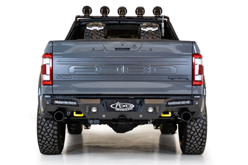 Addictive Desert Designs 21-22 Ford Raptor HoneyBadger Rear Bumper R210151430103 R210151430103 Photo - Mounted