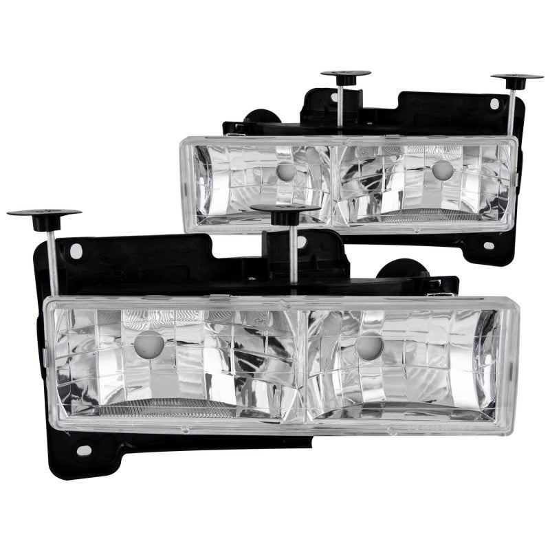 Anzo 1988-1998 Chevrolet C1500 Crystal Headlights Chrome w/o Bulbs 111136 Photo - Primary