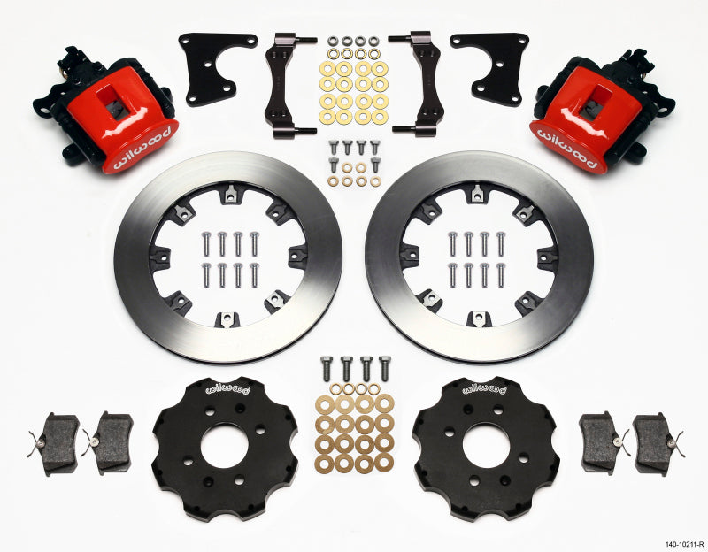 Wilwood Combination Parking Brake Rear Kit 12.19in Red Civic / Integra Drum 2.71 Hub Offset 140-10211-R 140-10211-R Photo - Primary