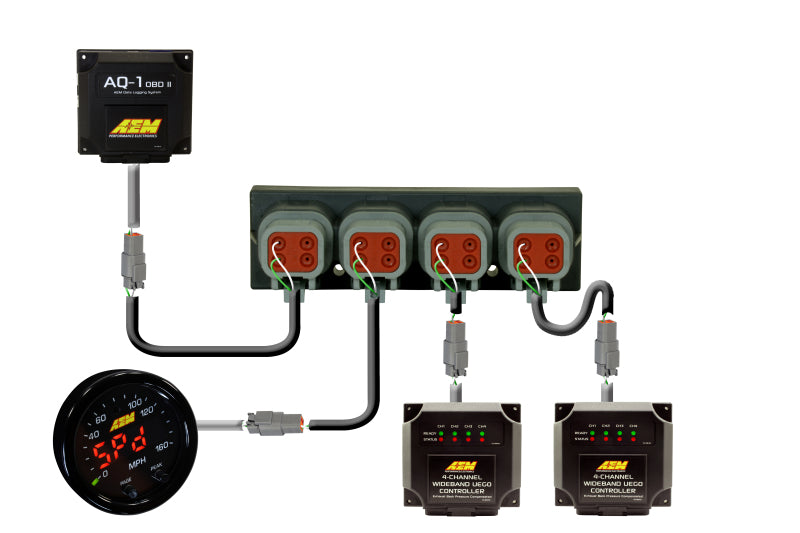 AEM Electronics 4 Port AEMnet CAN Hub 30-2225 Illustration Guide