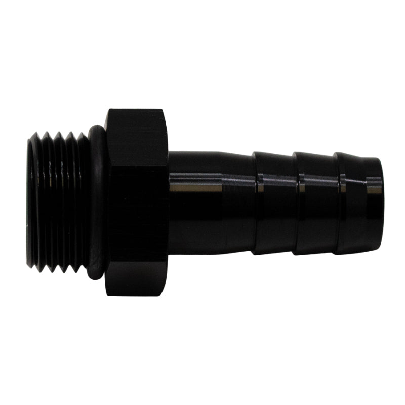 DeatschWerks 8AN ORB Male to 1/2in Male Triple Barb Fitting (Incl O-Ring) - Anodized Matte Black 6-02-0506-B 6-02-0506-B Photo - Primary