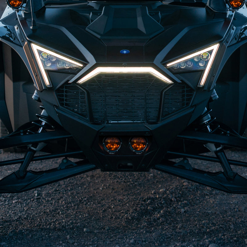 Rigid Industries 2017+ Polaris Pro R/Turbo R Revolve Amber PRO Grille Light Kit 41651 41651 Photo - Mounted