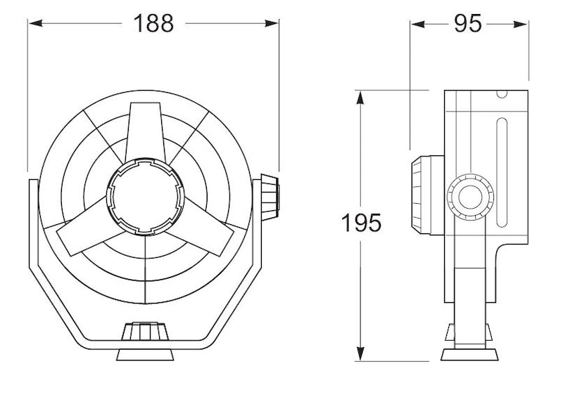 Hella Fan Turbo 2Speed 12V Wht 003361022 003361022 Technical Drawing