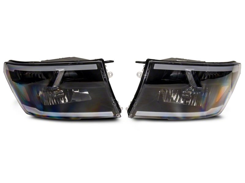 Raxiom 09-18 Dodge RAM 1500/2500/3500 Axial Series Headlights w/ LED Bar- Blk Housing (Clear Lens) R131481 R131481 Photo - Close Up