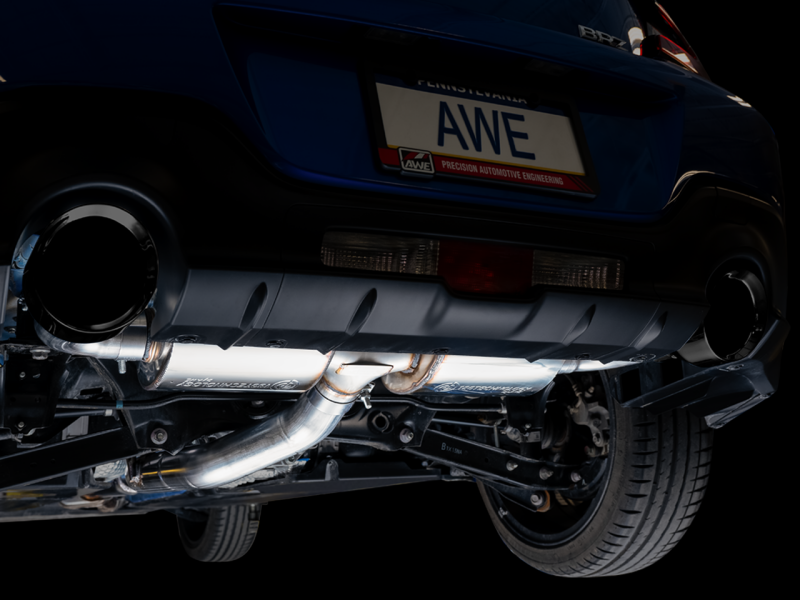 AWE Tuning AWE Subaru BRZ/ Toyota GR86/ Toyota 86 Touring Edition Cat-Back Exhaust- Diamond Black Tips 3015-33486 3015-33486 Photo - Mounted