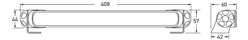 Hella LED Lamp Light Bar 9-34V 350/16in WIDE MV 958040521 Technical Drawing
