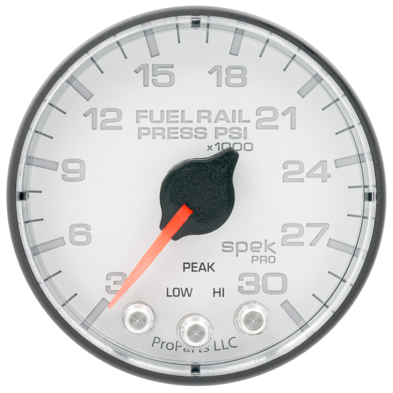 Autometer Gauge, Rail Press, 2 1/16", 30Kpsi, Stepper Motor W/Peak & Warn, Wht/B P321128 User 1