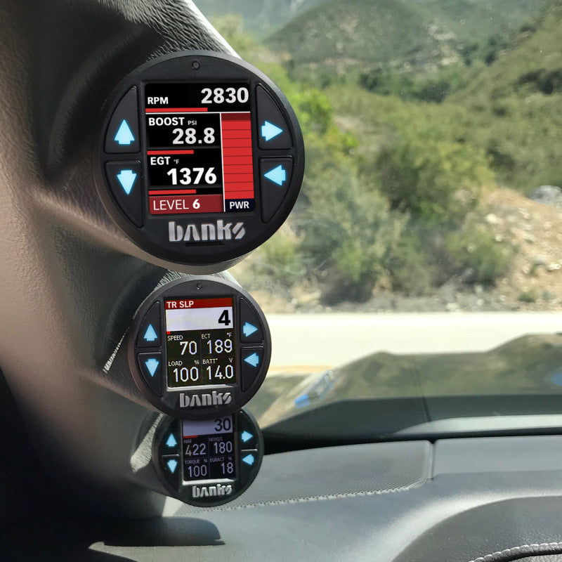Banks Power 17-19 GM 2500 6.6L L5P Derringer Tuner (Gen 2) w/ 1.8in iDash DataMonster 66793 66793 Photo - Mounted
