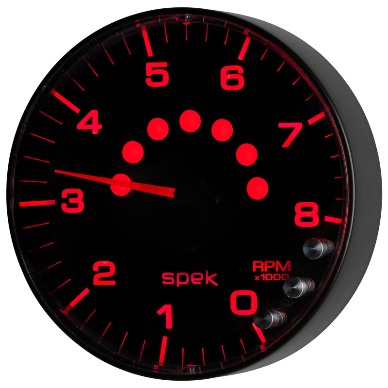 Autometer Gauge, Tachometer, 5", 8k Rpm, w/Shift Light & Peak Mem, Black/Black P238328 User 8