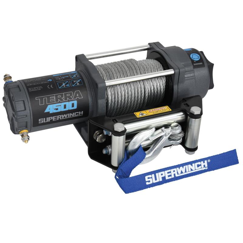 Superwinch 4500 LBS 12V DC 15/64in x 50ft Steel Rope Terra 4500 Winch - Gray Wrinkle 1145260 1145260 Photo - out of package