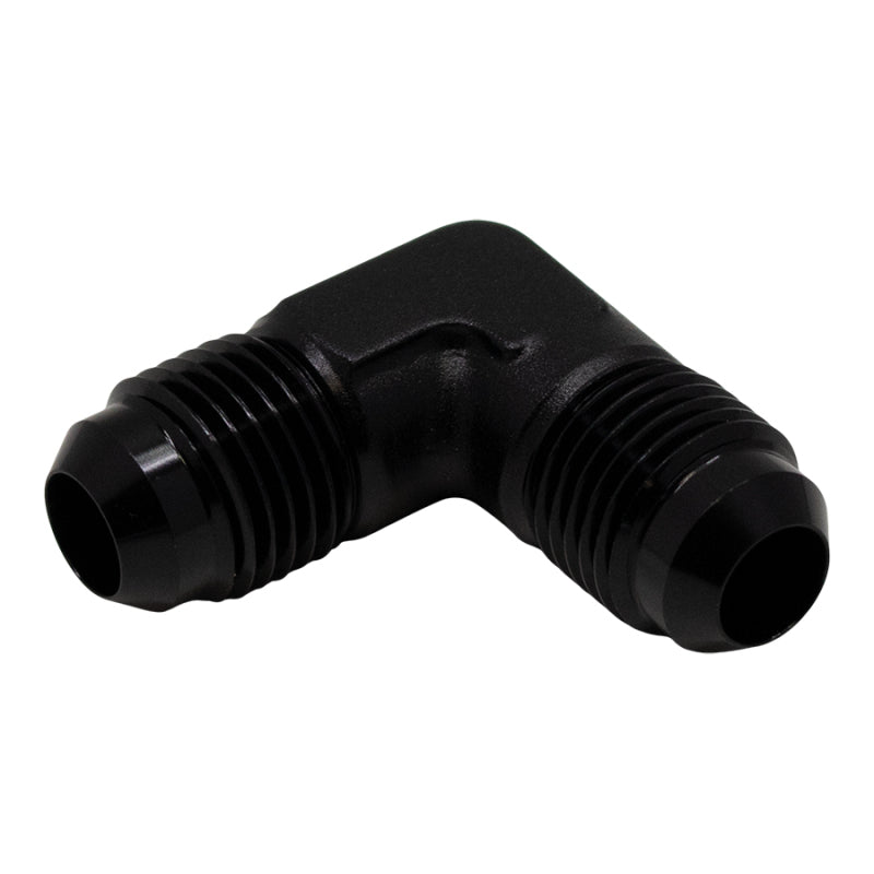 DeatschWerks 6AN Male Flare to 6AN Male Flare 90-Degree Fitting - Anodized Matte Black 6-02-0207-B 6-02-0207-B Photo - Primary