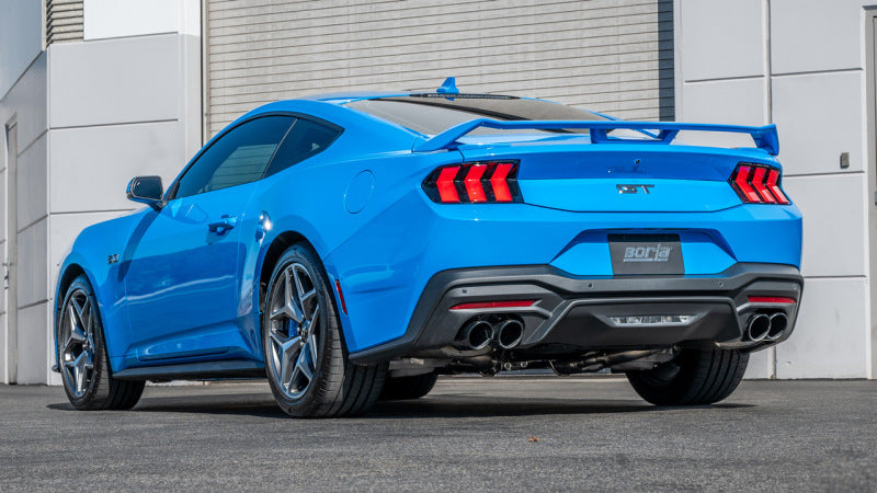 Borla 2024 Ford Mustang GT 5.0L V8 3 in S-Type Catback Non-Active Exhaust- Black Chrome Quad Tip 140969BC 140969BC Photo - Mounted