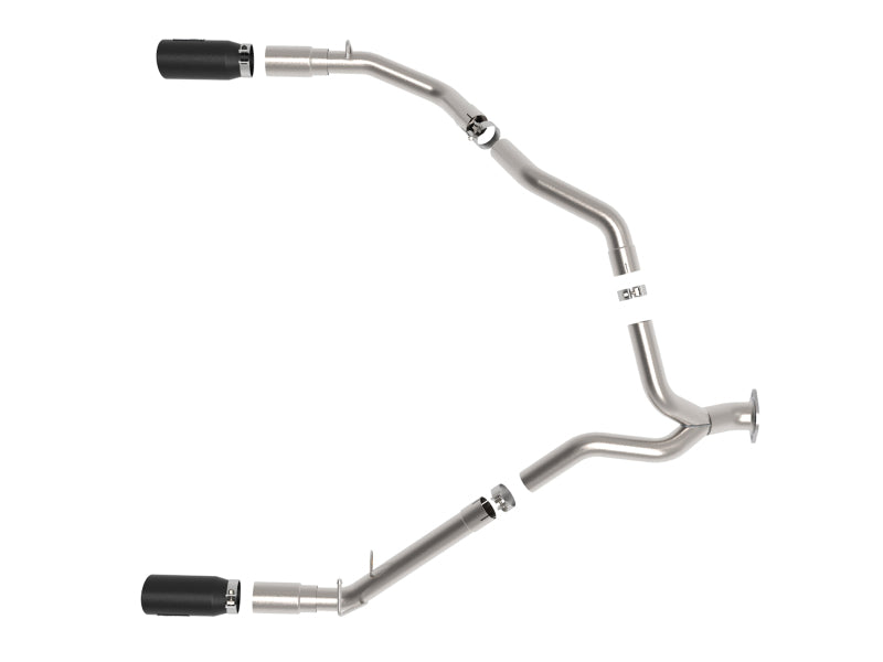 aFe Large Bore-HD 3 IN 409 Stainless Steel DPF-Back Exhaust System w/Black Tip RAM 1500 20-21 V6-3.0 49-42080-B 49-42080-B Photo - Unmounted