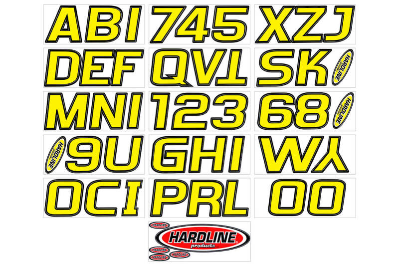 Hardline Boat Lettering Registration Kit 3 in. - 700 Yellow/Black YEBLK700 YEBLK700 Photo - Primary