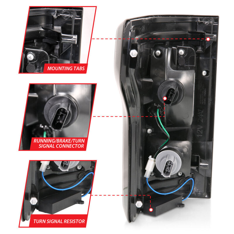 ANZO 15-17 Ford F-150 LED Taillights Black w/ Sequential 311293 311293 Photo - Unmounted