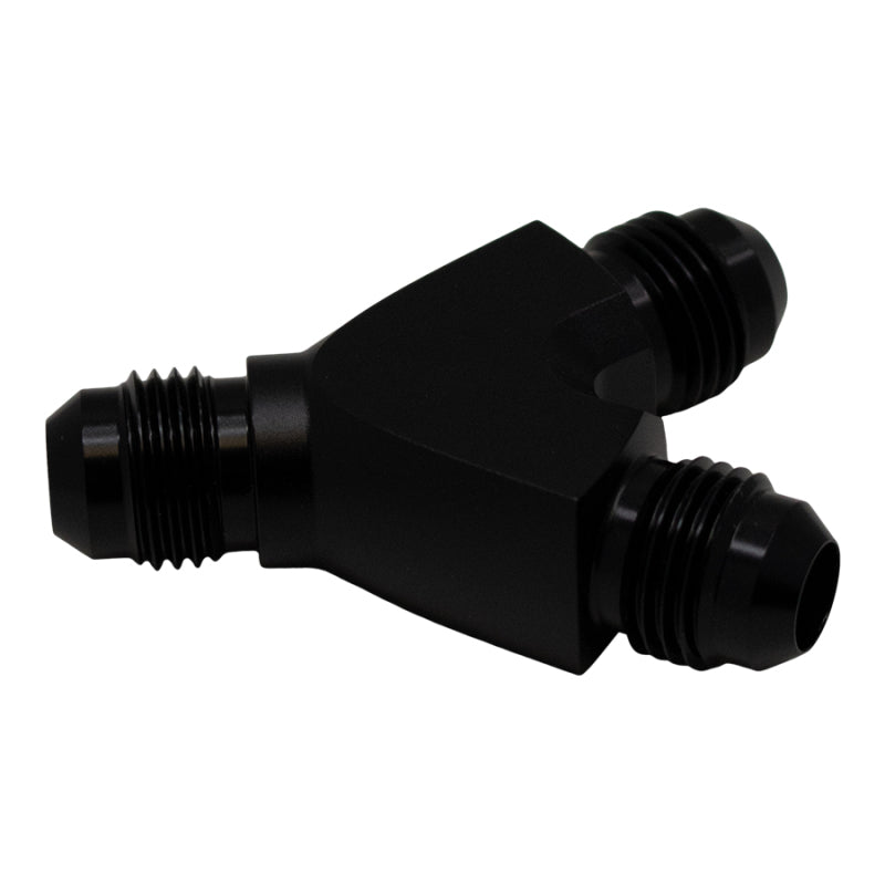DeatschWerks 6AN Male Flare to 6AN Male Flare to 6AN Male Flare Y Fitting - Anodized Matte Black 6-02-0701-B 6-02-0701-B Photo - Primary