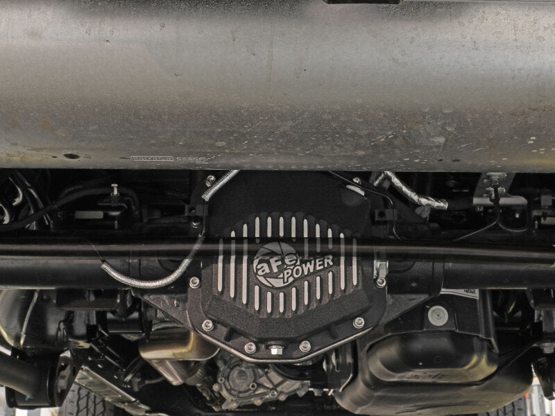 aFe POWER 2021 Ford Bronco w/ Dana M220 Diff Cover w/ Gear Oil Black Street Series w/ Machined Fins 46-71291B 46-71291B Photo - Mounted