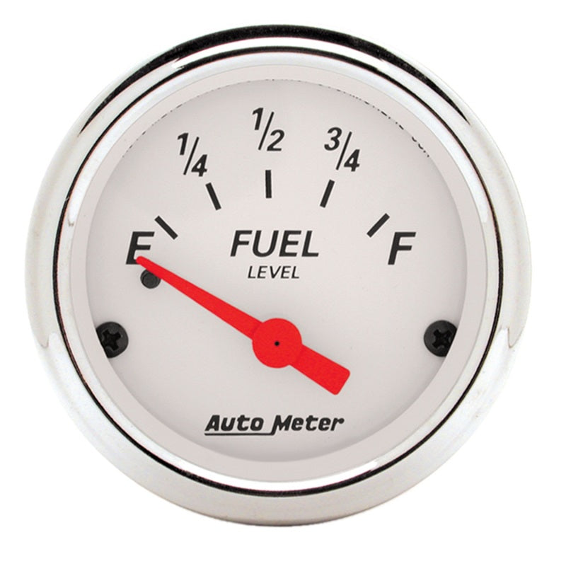 Autometer Gauge, Fuel Level, 2 1/16", 0 Ohms E TO 30 Ohms F, Elec, Arctic White 1318 Photo - Primary