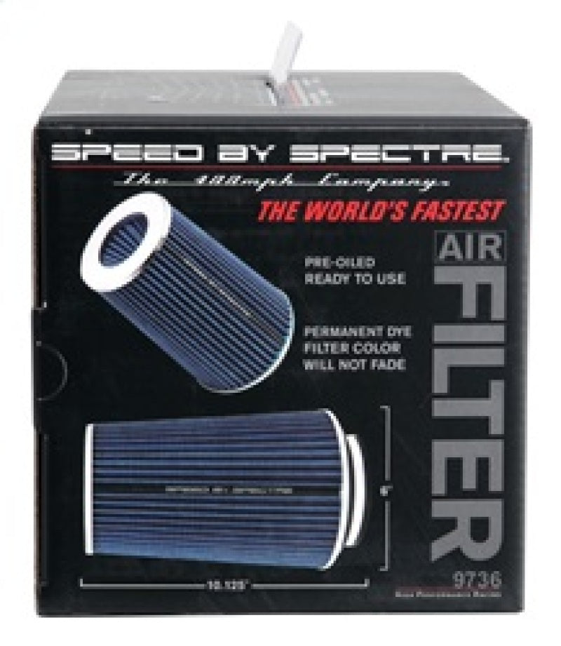 Spectre Adjustable Conical Air Filter 9-1/2in. Tall (Fits 3in. / 3-1/2in. / 4in. Tubes) - Blue 9736 9736 Photo - in package