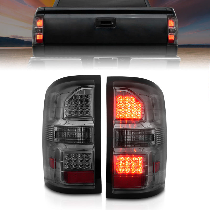 ANZO 2014-2018 GMC Sierra LED Tail Lights Black Housing Smoke Lens 311398 311398 Photo - Primary