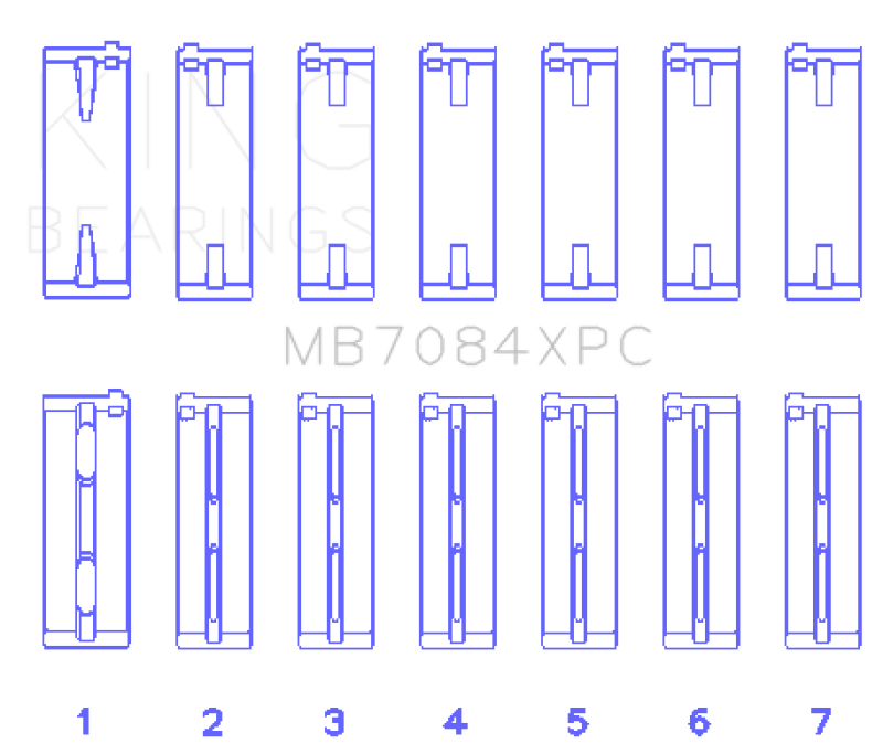 King Toyota 2JZGE/2JZGTE 24V 3.0L (Size STD) pMaxKote Performance Main Bearing Set MB7084XPC MB7084XPC Photo - Primary