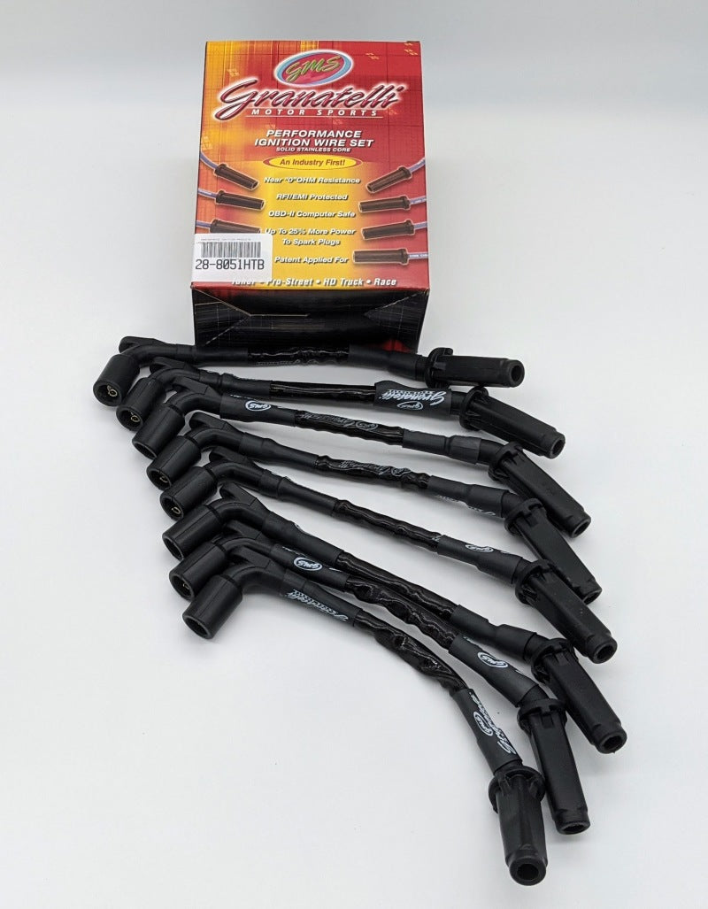 Granatelli Motor Sports Granatelli 20-23 GM LT2 6.2L Hi-Perf Coil-Near-Plug Ignition Wire Connector Kit w/Black Jacket 28-8051HTB 28-8051HTB Photo - Primary