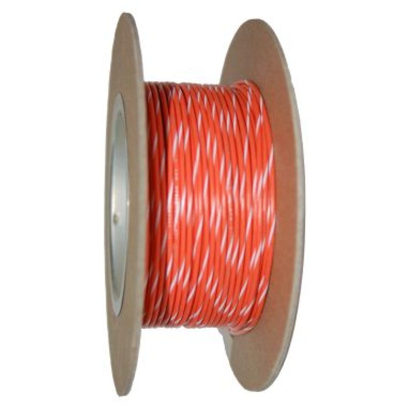 NAMZ OEM Color Primary Wire 100ft. Spool 18g - Orange/White Stripe NWR-39-100 NWR-39-100 Photo - Primary