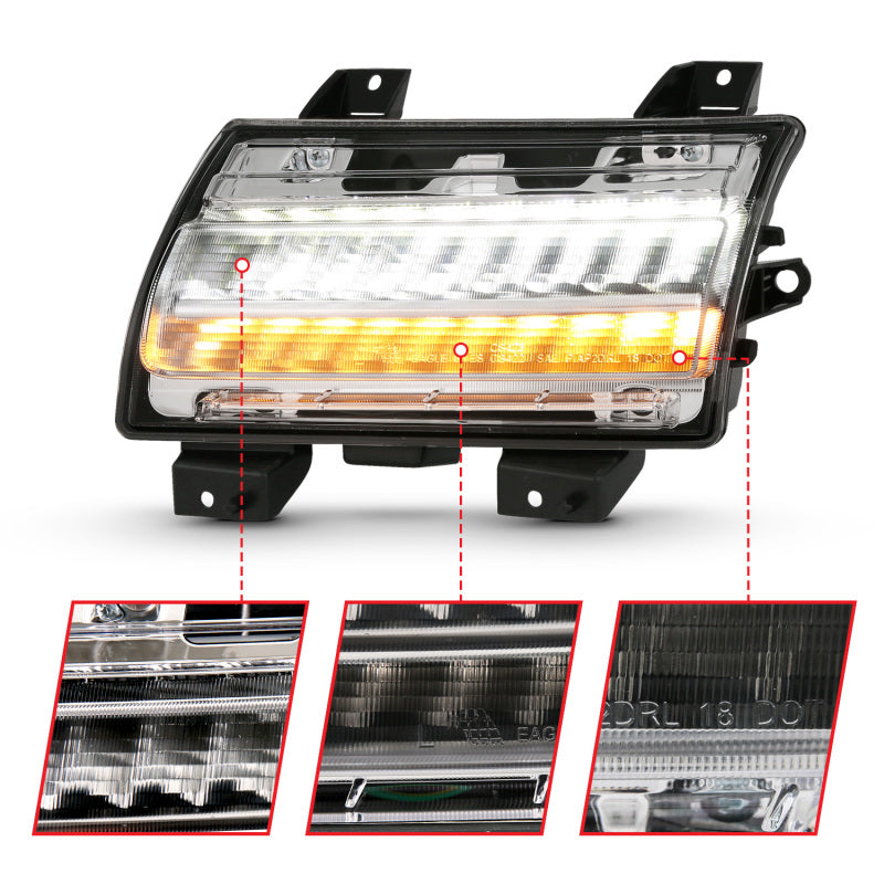 ANZO 18-19 Jeep Wrangler JL Halogen Chrome Clear w/ Sequential Signal 511083 511083 Photo - Unmounted