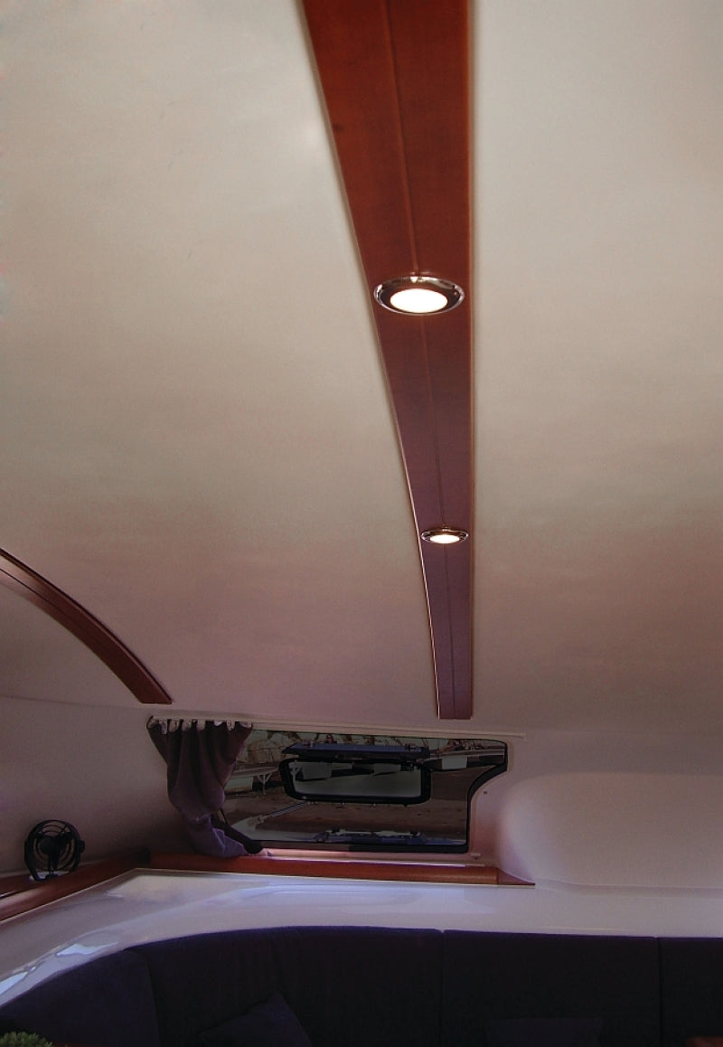 Hella '0500 Series' Slim Line White 12V DC Round Soft LED Courtesy Lig 980500041 Photo - Mounted