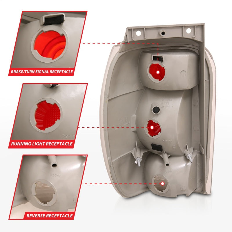 Anzo FORD EXPLORER 98-01 / MOUNTAINEER 98-01 TAIL LIGHTS CHROME 211082 Photo - Unmounted