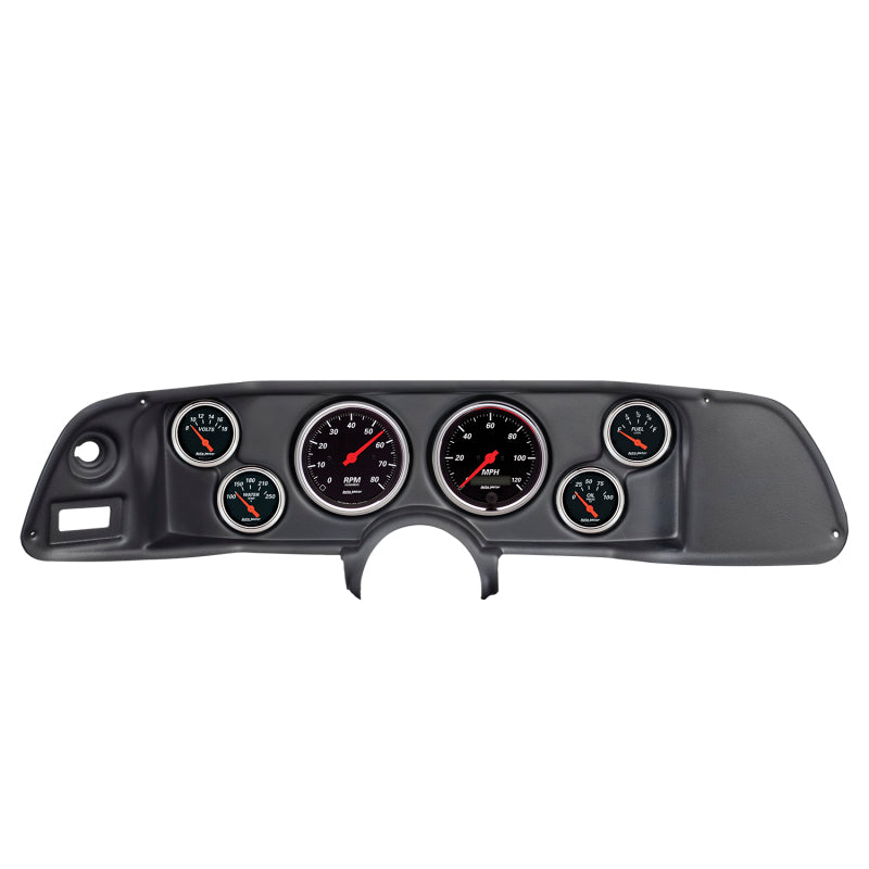Autometer Designer Black 70-78 Camaro Dash Kit 6pc Tach / MPH / Fuel / Oil / WTMP / Volt 7022-DB 7022-DB Photo - Primary
