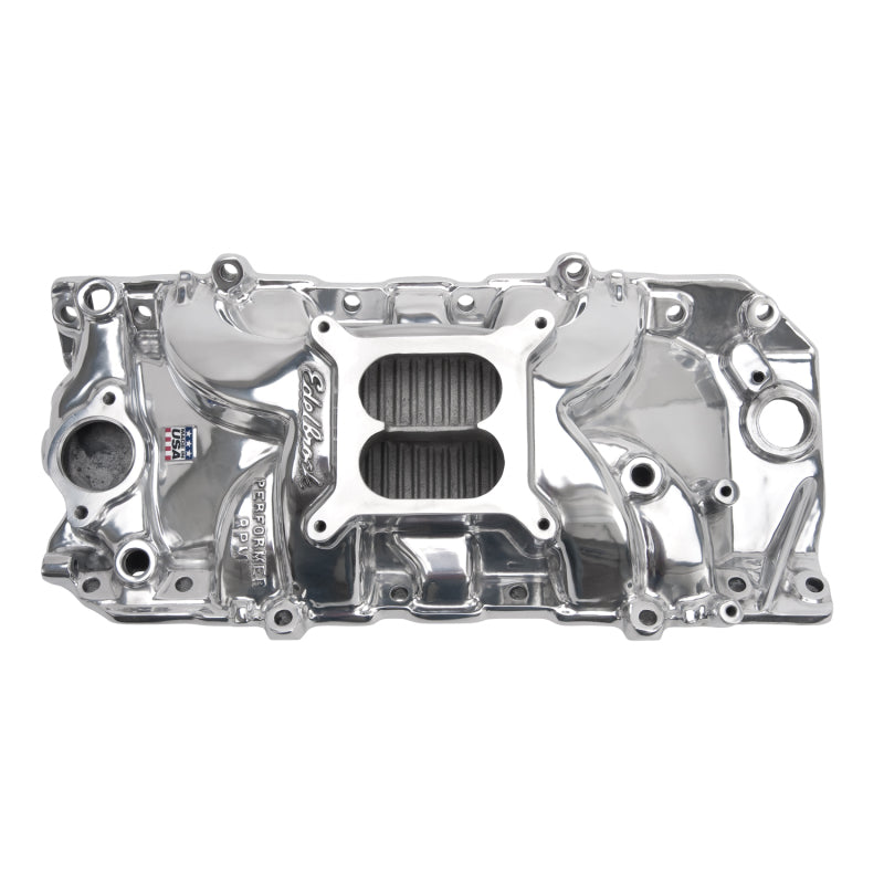Edelbrock Polished B/B Chevy O-port RPM Air-Gap Manifold 75611 Photo - Primary