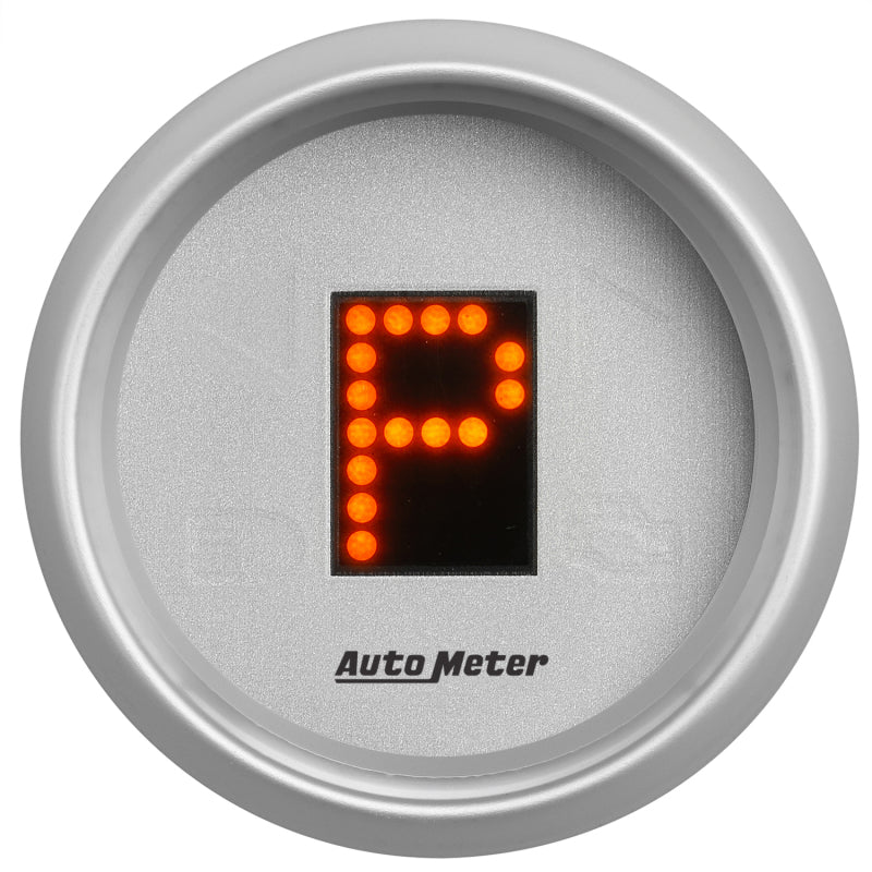 Autometer Gauge,Gear Pos,2 1/16",Incl Indicators,Silver Dial,Red LED 4359 User 2