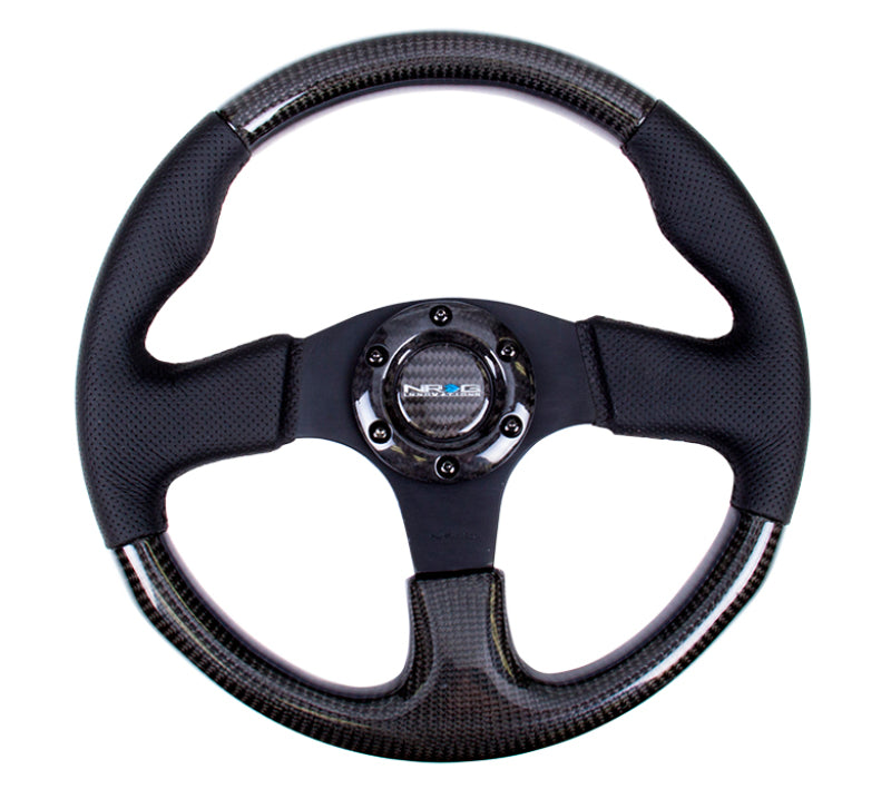NRG Carbon Fiber Steering Wheel (315mm) Leather Trim w/Black Stitching ST-310CFBS ST-310CFBS Photo - Primary