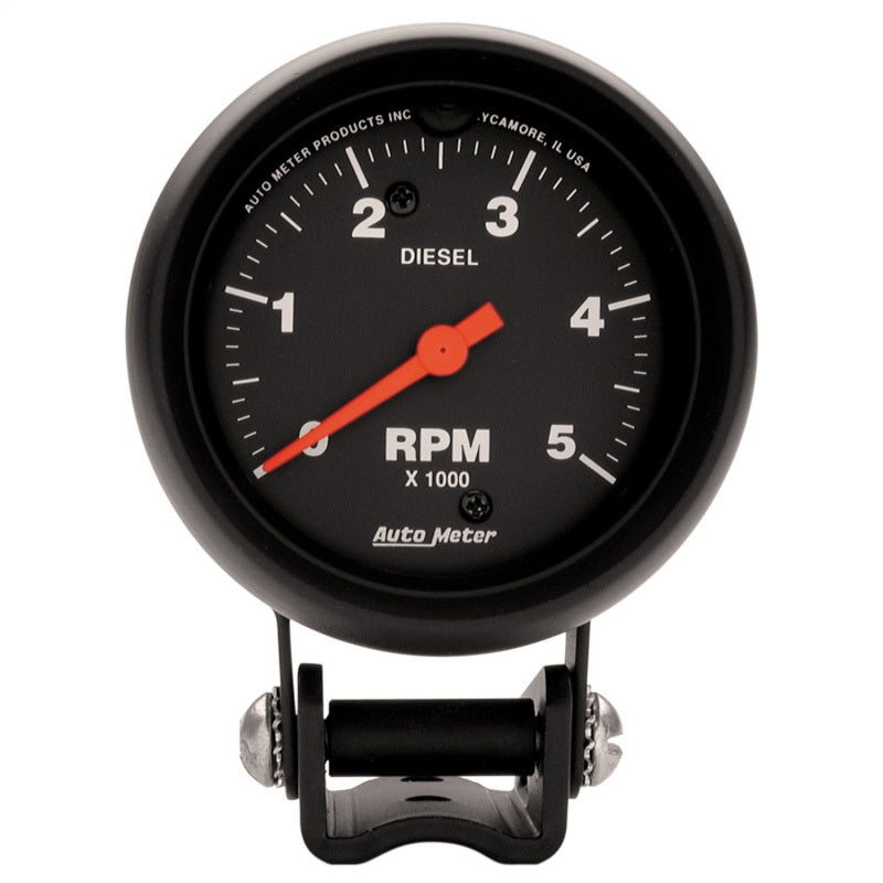 Autometer Gauge, Tachometer, 2 5/8", 5K Rpm Diesel, Pedestal, Z-Series 2888 Photo - Primary