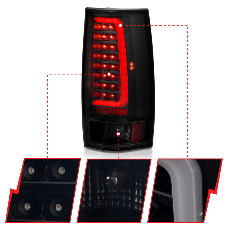 ANZO 2007-2014 Chevy Tahoe LED Taillight Plank Style Black w/Smoke Lens 311322 311322 User 2